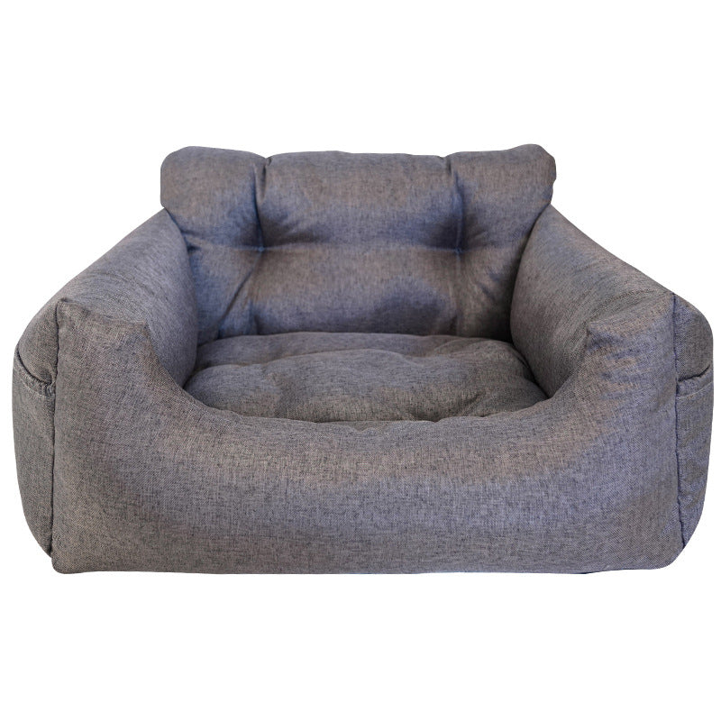 Wholesale Linen Safety Car Nest Suitable for Cats and Dogs Universal Pet Car Nest Soft Car Seat Pet Pad