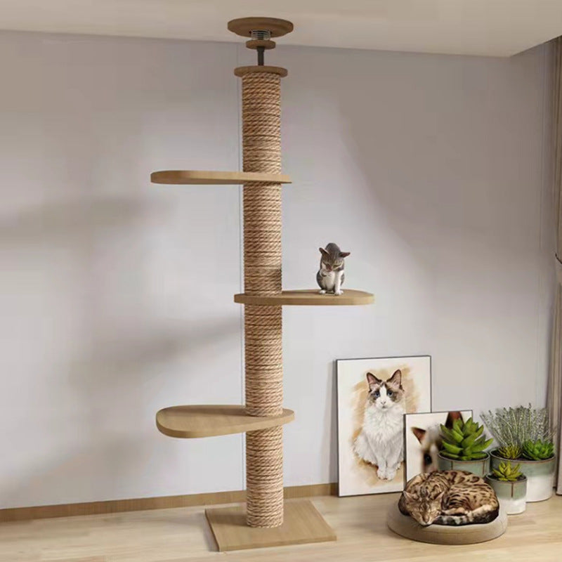 Wholesale Tongtian Post Cat Climbing Frame Cat Toy Cat Scratch Board Factory Solid Wood Bold and Firm Top-notch Cat Scratch Post