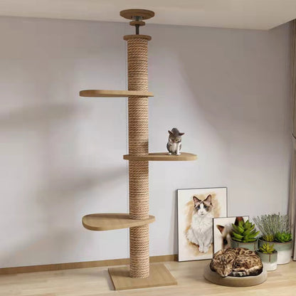 Wholesale Tongtian Post Cat Climbing Frame Cat Toy Cat Scratch Board Factory Solid Wood Bold and Firm Top-notch Cat Scratch Post