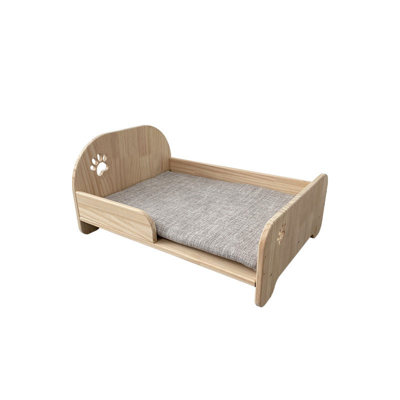 Four-season universal simple wind small wooden bed, cats and other small pets, the style is fashionable and cute, breathable and not damp