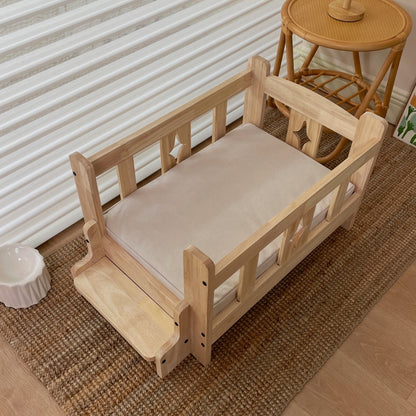 Pet wooden bed, dog wooden bed, pet dog cat wooden bed, small and medium-sized dogs, off-ground four-season wooden nest