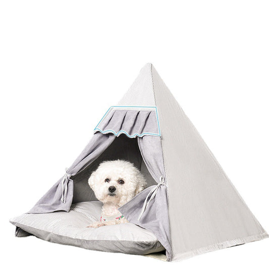 Wholesale F Foldable Striped Triangle Pet Tent Cat Nest Dog House