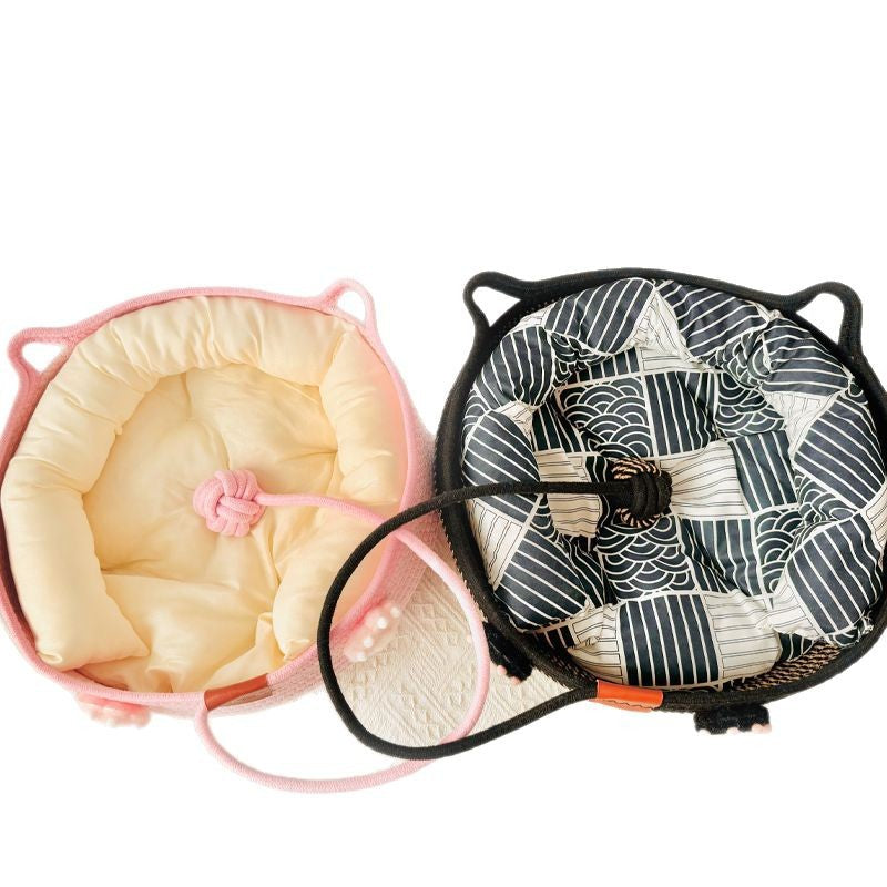 Universal in all seasons, wear-resistant, winter sleeping cat nest chips, pets can be woven with water, but cannot be washed off, scratching cat nest cotton and linen nest