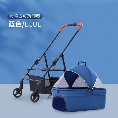 Wholesale Pet Cart Dog Cat Teddy Baby Cart Out Small Pet Cart Lightweight Foldable Outdoor Travel
