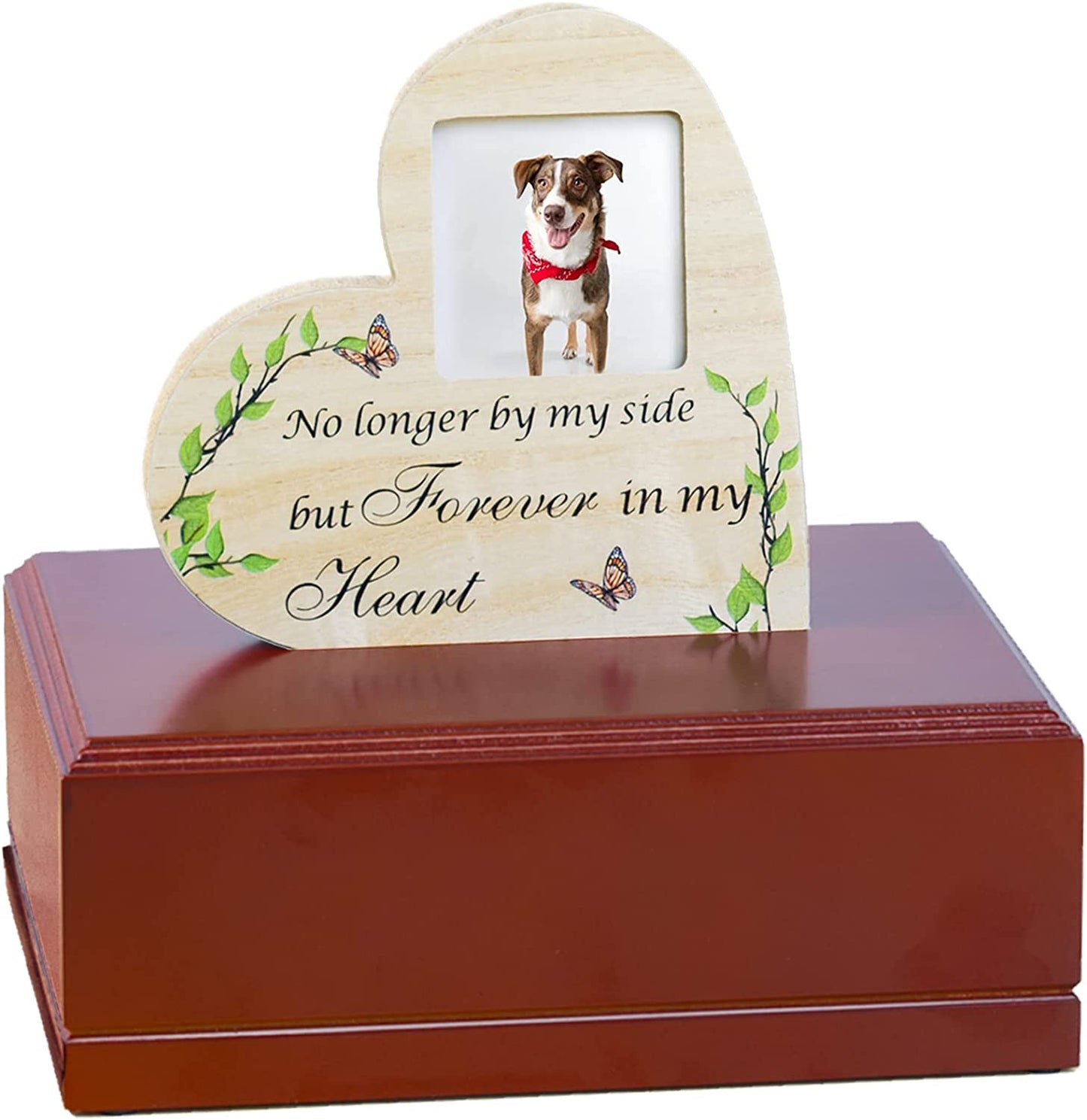 Wooden pet ashes box Funeral supplies Photo frame Commemorative box Dog coffin Solid wood urn