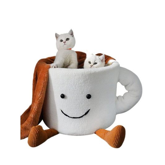 Wholesale new comfortable and fun self-hi guest coffee cup high value creative cartoon cup warm pet nest cat nest
