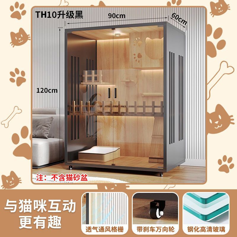 Cat Villa Wooden Cat Cage Household Indoor Double-layer Cat Cabinet Three-layer Cat House Pet Cabinet Cat Nest Cat House