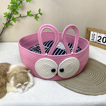 New woven cat litter summer woven cat litter four-season universal cat supplies cotton rope cat scratching board pet litter