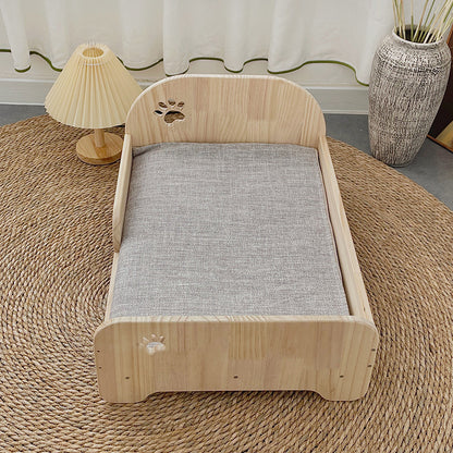 Four-season universal simple wind small wooden bed, cats and other small pets, the style is fashionable and cute, breathable and not damp