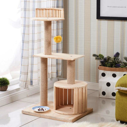 Wholesale Wooden cat climbing frame Cat tree Cat Nest Export Cat Climbing Rack Foreign Trade Pine Cat Tree Pet Supplies Factory