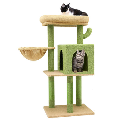 Wholesale cat climbing frame Wooden Cat Climbing Rack Cactus Cat Scratch Post Sisal Cat Toy Vertical Cat Scratch Rack Simple Cat Nest