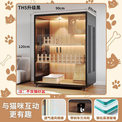 Cat Villa Wooden Cat Cage Household Indoor Double-layer Cat Cabinet Three-layer Cat House Pet Cabinet Cat Nest Cat House