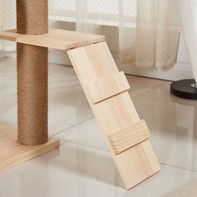 Wholesale solid wood cat climbing frames, cat tree, pet supplies, and multi-layered cat beds