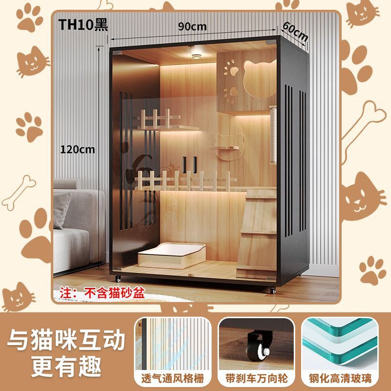 Cat Villa Wooden Cat Cage Household Indoor Double-layer Cat Cabinet Three-layer Cat House Pet Cabinet Cat Nest Cat House