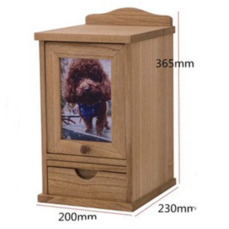 Pet commemorative urn, small house-shaped urn, with photo frame, with small drawers