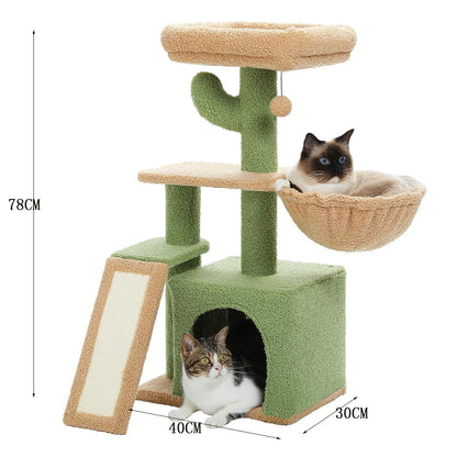 Wholesale cat climbing frame Wooden Cat Climbing Rack Cactus Cat Scratch Post Sisal Cat Toy Vertical Cat Scratch Rack Simple Cat Nest