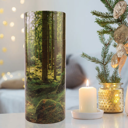 Direct supply cylindrical wood paper tube biodegradable wooden pet memorial funeral urn