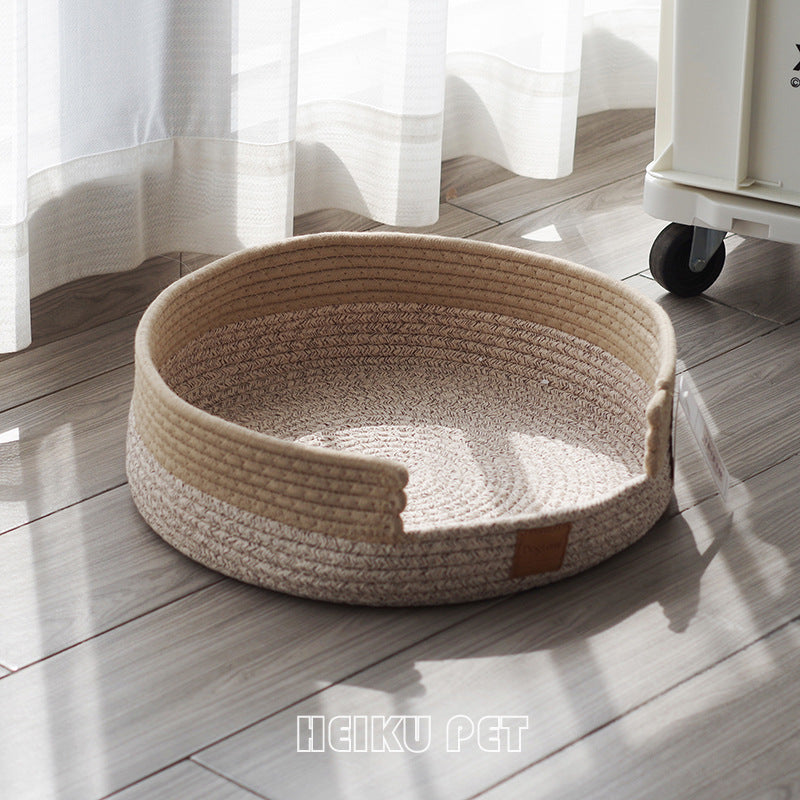 Cat nest cat scratching board integrated cat round cushion cotton thread cat claw nest claw grinder toy cat scratching blanket does not drop debris