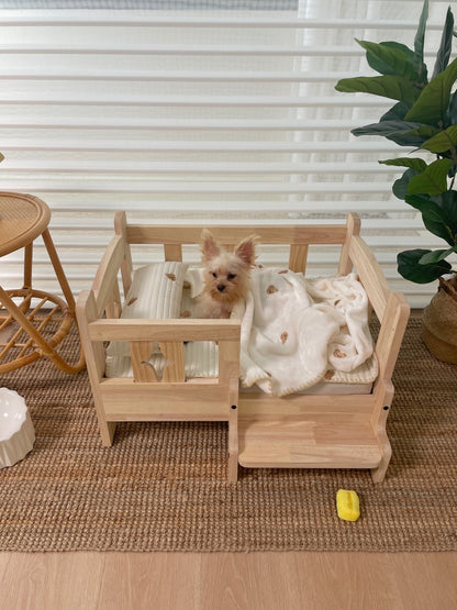 Pet wooden bed, dog wooden bed, pet dog cat wooden bed, small and medium-sized dogs, off-ground four-season wooden nest