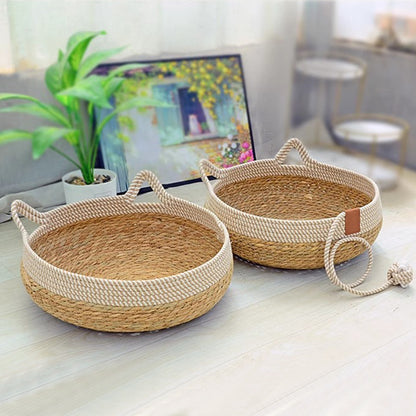 Super big cat litter universal summer cool nest rattan basket cat scratching board integrated Internet celebrity kitten summer cat litter