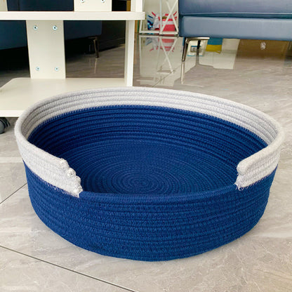 Cotton Thread Rattan Cat Nest Universal All Seasons Hand-woven Pet Nest Mat Summer Cat Mat Pet Home Storage Basket