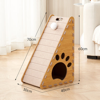 The cat litter is integrated, wear-resistant and non-crumb-resistant, cat scratch-resistant, triangular large vertical felt cat claw board, anti-cat scratch.