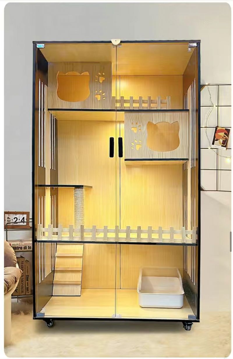 Cat villa cat cage cat cabinet wooden cat villa cat nest cat house cat big house second and third floor cat castle pet cabinet