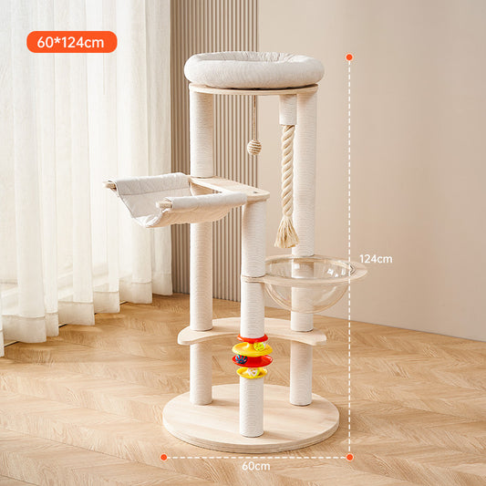 Cat climbing frame, scratch-resistant, simple cat litter, integrated cat scratching column, does not occupy multiple cat households, special cat space capsule for big cats