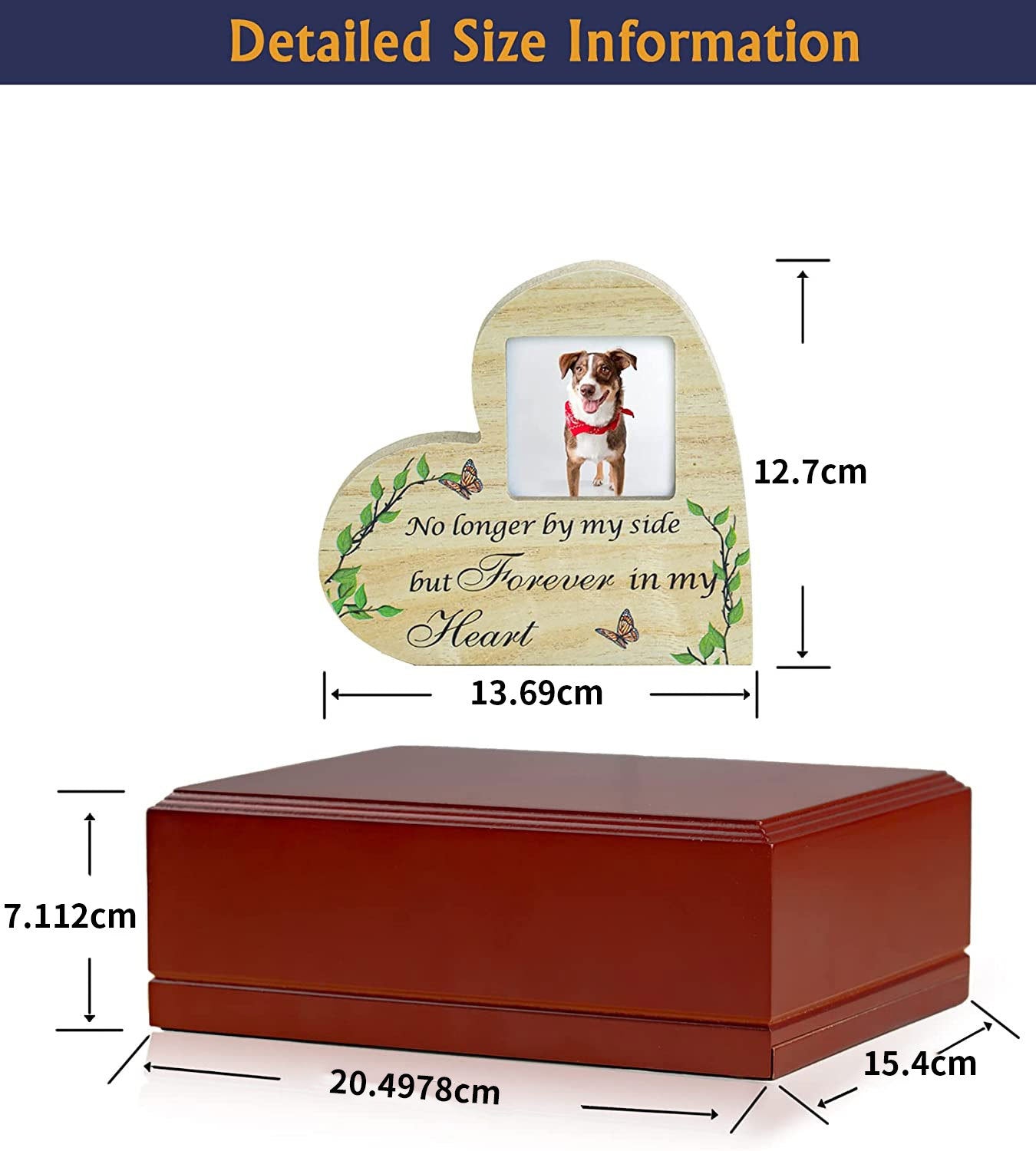 Wooden pet ashes box Funeral supplies Photo frame Commemorative box Dog coffin Solid wood urn