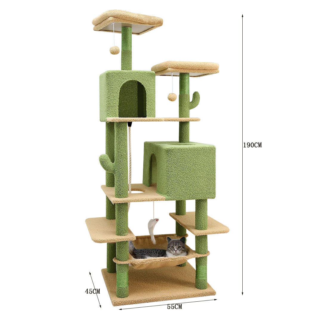 Wholesale custom large cat climbing frame big cat special wooden cat litter cat tree integrated cactus cat tree sisal