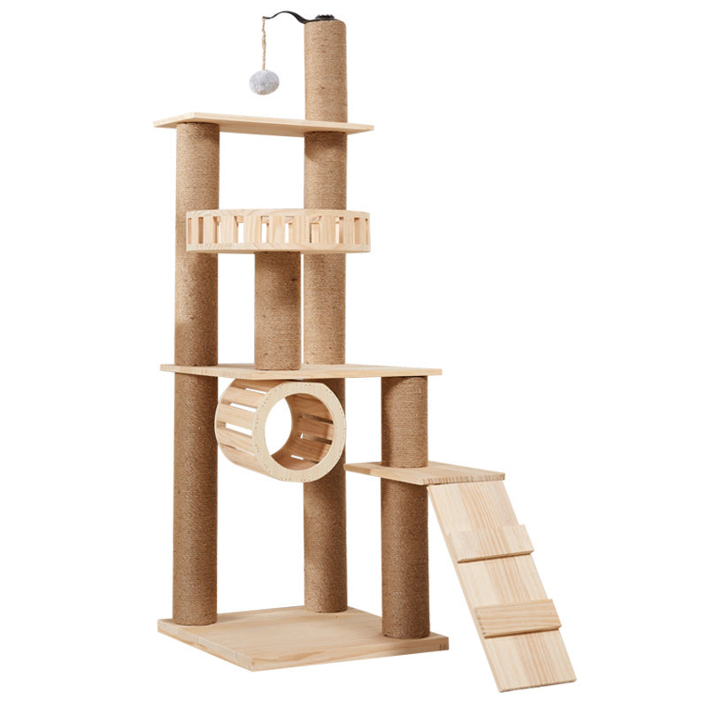 Wholesale Pine Cat Climbing Frame Cat Nest Cat House Cat Jump Platform Processing Space Capsule Cat Toys Pet Nest Pet Supplies Cat Room