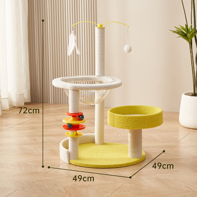 Cat climbing frame cat nest integrated household solid wood cat shelf cat observation platform cat jumping platform space capsule cat nest cat scratching column