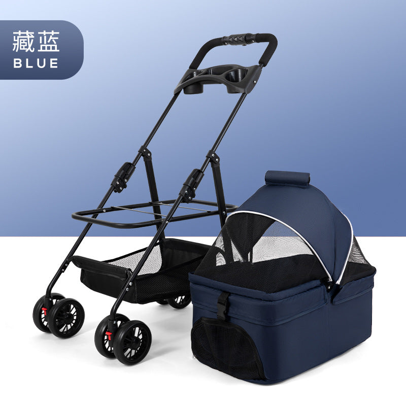 Wholesale Pet Cart Dog Cat Teddy Baby Cart Out Small Pet Cart Lightweight Foldable Outdoor Travel