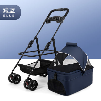 Wholesale Pet Cart Dog Cat Teddy Baby Cart Out Small Pet Cart Lightweight Foldable Outdoor Travel