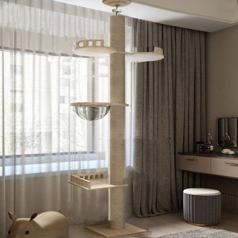 Wholesale Tongtian Post Cat Climbing Frame Cat Toy Cat Scratch Board Factory Solid Wood Bold and Firm Top-notch Cat Scratch Post