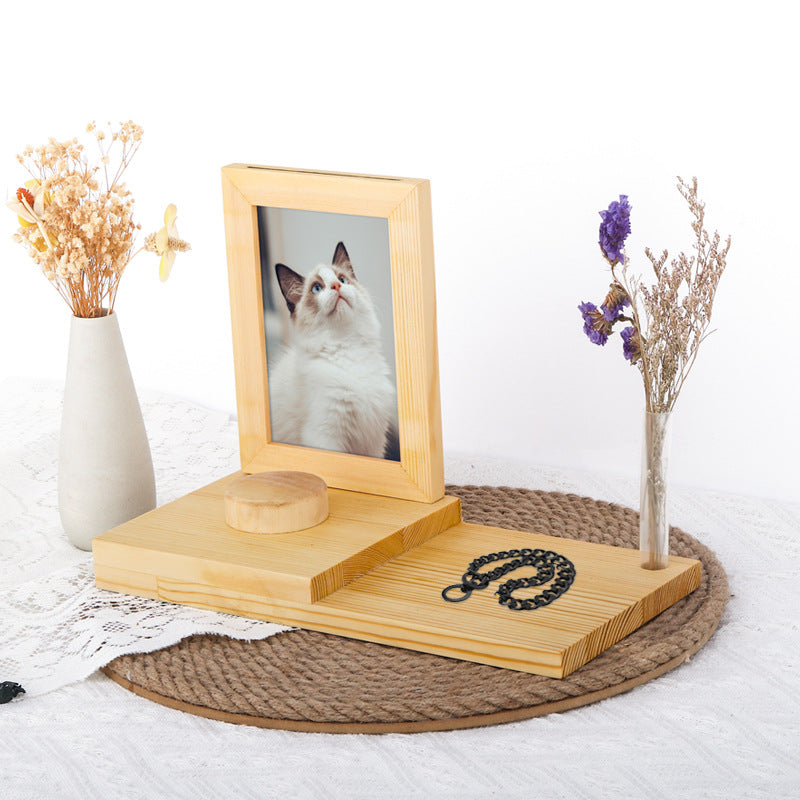 Pet commemorative photo frame wooden cat photo frame table dog photo ornament