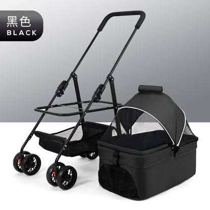 Wholesale Pet Cart Dog Cat Teddy Baby Cart Out Small Pet Cart Lightweight Foldable Outdoor Travel