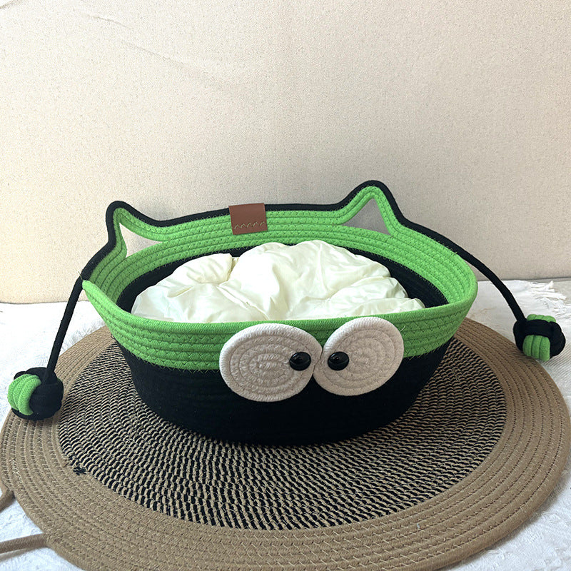 New woven cat nest in summer, pet nest, universal in all seasons, wear-resistant and scratch-resistant, self-hi ball integrated, washable and warm nest