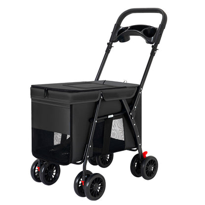 Wholesale medium and large dog pet cart dog cat teddy baby cart out small pet cart lightweight foldable