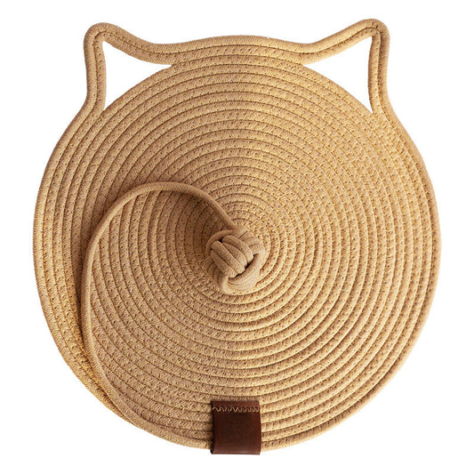 Cotton rope woven cat scratching mat carpet cat lying mat pet self-hi ball sleeping mat wear-resistant scratch-resistant claw artifact
