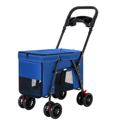 Wholesale medium and large dog pet cart dog cat teddy baby cart out small pet cart lightweight foldable