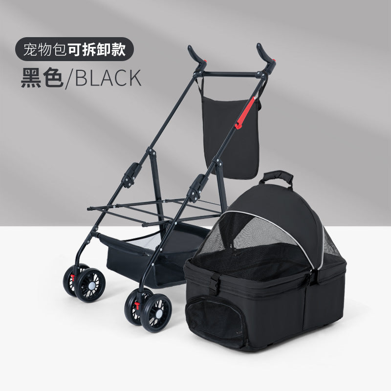 Wholesale Pet Cart Dog Cat Teddy Baby Cart Out Small Pet Cart Lightweight Foldable Outdoor Travel