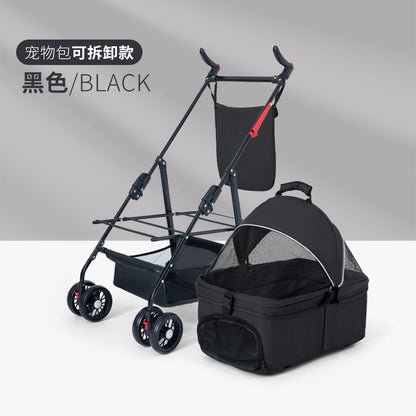 Wholesale Pet Cart Dog Cat Teddy Baby Cart Out Small Pet Cart Lightweight Foldable Outdoor Travel