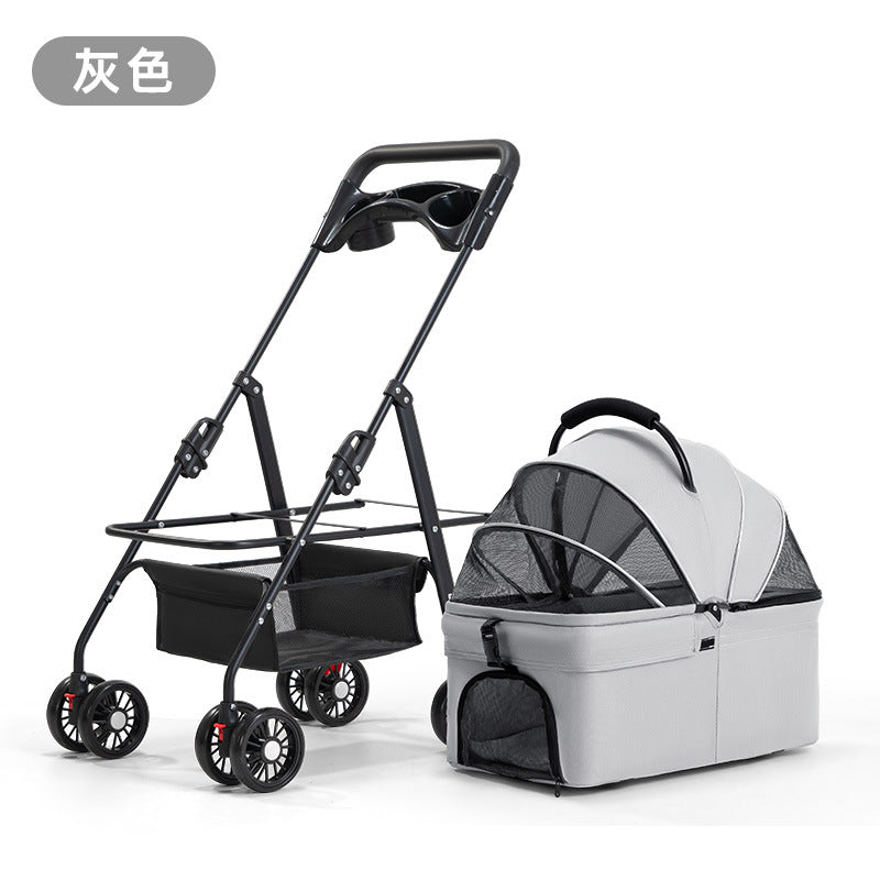 Wholesale Pet Cart Dog Cat Teddy Baby Cart Out Small Pet Cart Lightweight Foldable Outdoor Travel
