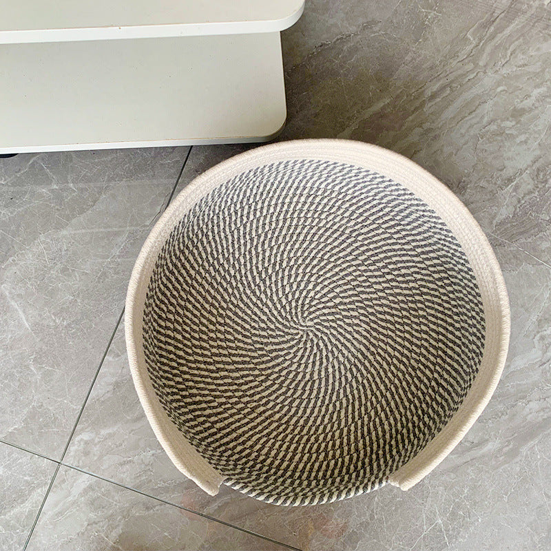 Cotton Thread Rattan Cat Nest Universal All Seasons Hand-woven Pet Nest Mat Summer Cat Mat Pet Home Storage Basket