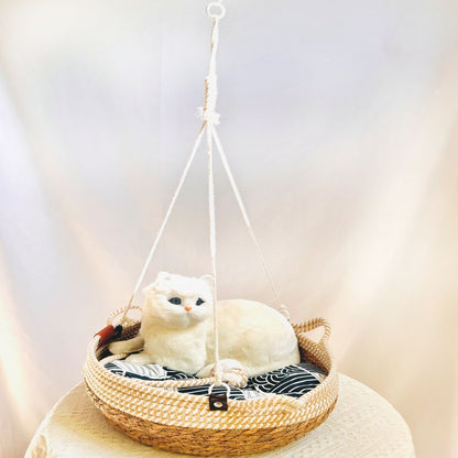 Four Seasons Universal Straw Woven Winter Warm Cat Nest Puff Grass Woven Cat Supplies Four Seasons Super Large Pet Nest Spot