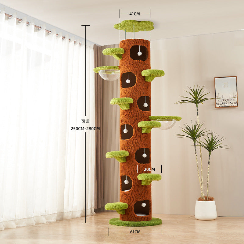 Cat climbing frame cat nest cat tree integrated space capsule non-solid wood Tongtian pillar cat frame sisal toy cat products Daquan