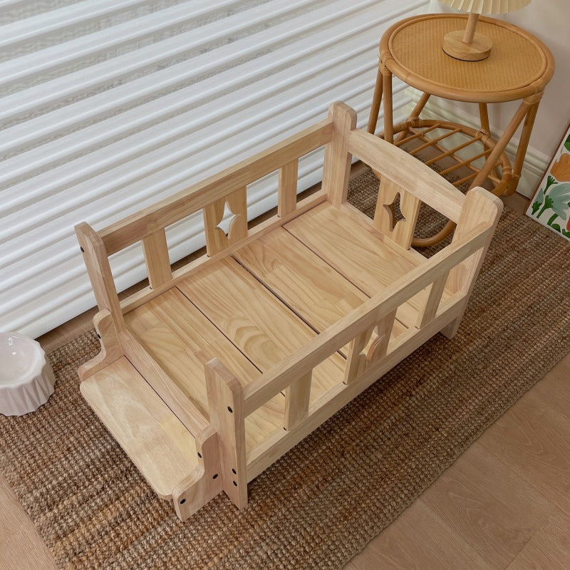 Pet wooden bed, dog wooden bed, pet dog cat wooden bed, small and medium-sized dogs, off-ground four-season wooden nest