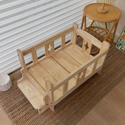 Pet wooden bed, dog wooden bed, pet dog cat wooden bed, small and medium-sized dogs, off-ground four-season wooden nest