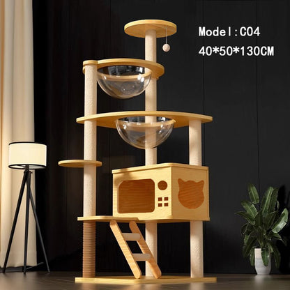 Wholesale cat climbing frame cat nest cat tree integrated factory direct sales cat scratching board solid wood large cat jumping platform column